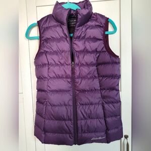 Eddie Bauer Women's Premium EB650 Goose Down Quilted Puffer Vest Plum Size XS